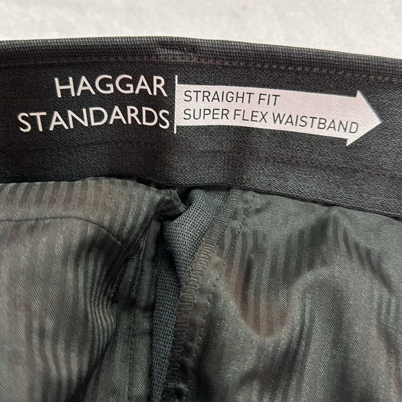 Haggar Standards Tic Weaver Charcoal Super Flex Waist Straight Fit NWT 34W x 32L - Picture 6 of 7